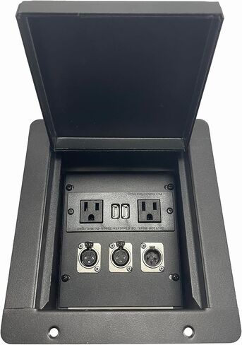 PROCRAFT Mini Gap LID Feed-Thru RECESSED Stage Pocket/Floor Box w/ 1 Wired AC 2 XLR Female 1 XLR Male in Kuwait
