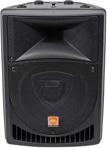 Rockville DJ PA Bundle: RPG8 8" Powered 400W Peak / 100W RMS 2-Way Speaker, RVES05 Heavy Duty Tripod Stand, RWM61U UHF Wireless Headset & Guitar Mic System, 3-Items in Saudi Arabia