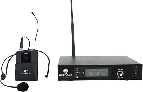 Rockville DJ PA Bundle: RPG8 8" Powered 400W Peak / 100W RMS 2-Way Speaker, RVES05 Heavy Duty Tripod Stand, RWM61U UHF Wireless Headset & Guitar Mic System, 3-Items in Saudi Arabia