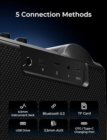 RIENOK 100W Portable Voice Amplifier with 2 Wireless Microphones, Big Pro Sound Portable Speaker with Microphone, Bluetooth Speaker PA System Karaoke Machine Support BT/USB/TF Card/Aux/Guitar S17 in Kuwait
