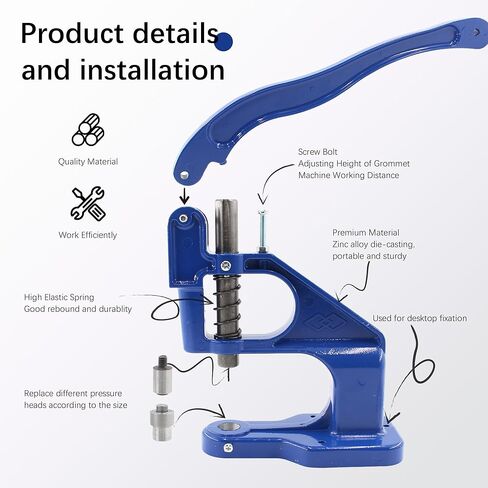 Heavy Duty Grommet Tool Kit Hand Press Grommet Machine 3000pcs Grommets Eyelets with 3 Dies #0#2#4, Punch Hole Tools Double Head Rubber Hammer for Fabric Tarps Leather Canvas Bags Shoes in Saudi Arabia