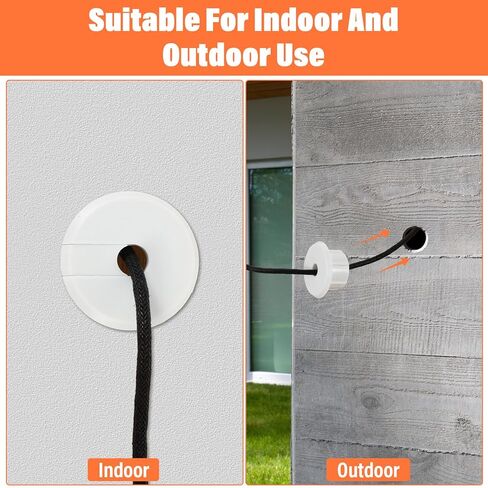 4 Pack White Wall Grommet, Compatible Cable Hole Cover, 1 inch Wall Cable Pass Through Kit, Plastic Grommets for Ethernet Walls Plug, Hole Covers for Cords in Saudi Arabia