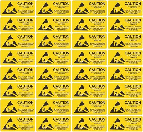 500PCS ESD Caution Labels for Electrostatic Sensitive Devices – Anti-Static Warning Stickers, Durable Adhesive Industrial Safety Decals for Electronics, Lab & Manufacturing Use in Saudi Arabia