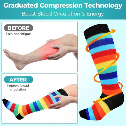 Compression Socks for Women & Men - Work Socks, Copper Fit Support Stockings for Enhanced Circulation, Nurses, Athletes, Work in Saudi Arabia