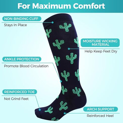 Compression Socks for Women & Men - Work Socks, Copper Fit Support Stockings for Enhanced Circulation, Nurses, Athletes, Work in Saudi Arabia