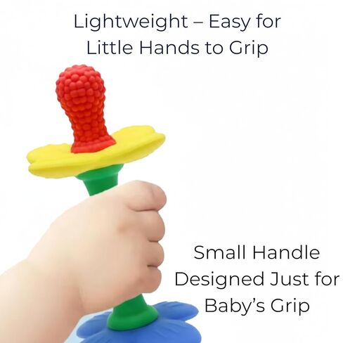 عصا أنبوب زهرة teether من أجل الطفل-سنت السيليكون مزخرفة التسنين مع مقبض قبضة ، حلقة مستديرة مدمجة للمقطع ، تصل إلى اللثة الأمامية والأضراس الخلفية | الهدايا وتخزين الحشو in Saudi Arabia