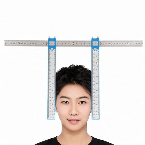 Face and Head Caliper for Facial Measurement, Stainless Steel and PP Construction, 20.08x12.20inch Size with 0-19.69inch Range- Blue in Saudi Arabia