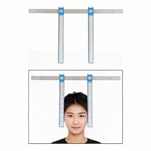 Face and Head Caliper for Facial Measurement, Stainless Steel and PP Construction, 20.08x12.20inch Size with 0-19.69inch Range- Blue in Saudi Arabia