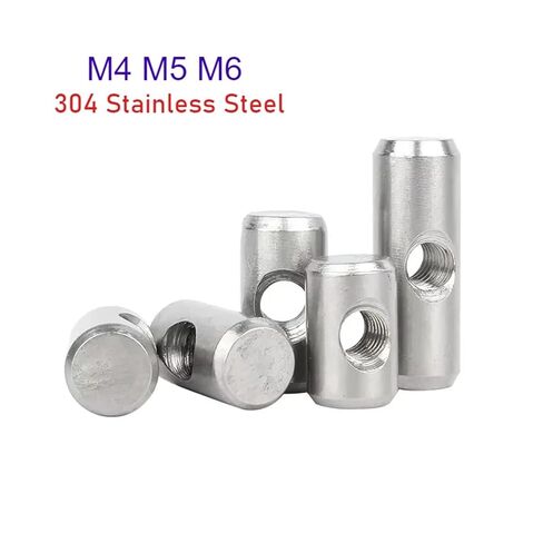 Barrel nut, 304 Stainless Steel Barrel Bolts Cylindrical Pin Dowel Cross Hole Hammer Embedded Nut(M5x12x 8(5pcs)) in Saudi Arabia