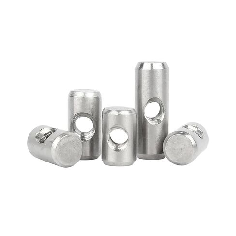 Barrel nut, 304 Stainless Steel Barrel Bolts Cylindrical Pin Dowel Cross Hole Hammer Embedded Nut(M5x12x 8(5pcs)) in Saudi Arabia