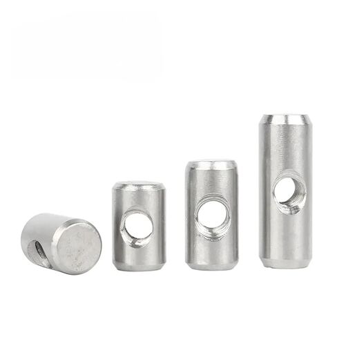 Barrel nut, 304 Stainless Steel Barrel Bolts Cylindrical Pin Dowel Cross Hole Hammer Embedded Nut(M5x12x 8(5pcs)) in Saudi Arabia