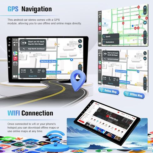 Naifay Android Car Radio Toyota Prius (إصدار غير j.b.l) 2010-2015 Stereo ، 2G+32G 9inch IPS Touch Screen for Toyota Prius Car Stereo مع Carplay Android Auto/FM/Bluetooth/GPS/WIFI/Camera+MIC in Saudi Arabia