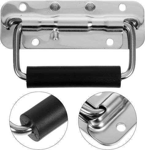 ULTECHNOVO Stainless Steel Folding Handle 120mm Spring Loaded Pull Handle for Toolbox Heavy Duty Foldable Metal Tool Case Drawer Hardware for Industrial Use in Saudi Arabia