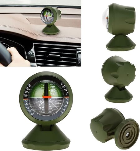 Dioche MeOutdoor Multifunction Car Inclinometer Angle Slope Meter Balancer - Durable ABS Material, High Sensitivity Measurement Tool for Road Safety - Adjustable Stand Included in Saudi Arabia