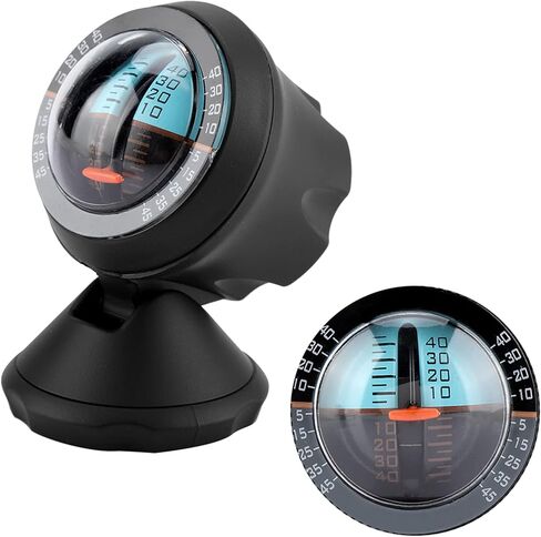 Dioche Auto IncliCar Vehicle Inclinometer - Slope Indicator Meter for Safe Driving - 360° Adjustable Tilt Gauge - Easy Installation - Durable Plastic Material in Saudi Arabia