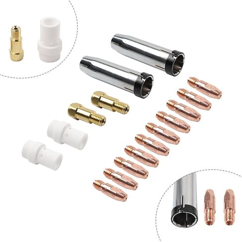 10Pcs Welding Gun Accessory Kit Gontact Tips Gas Nozzle 0.030" for MB 36KD Mig in Saudi Arabia