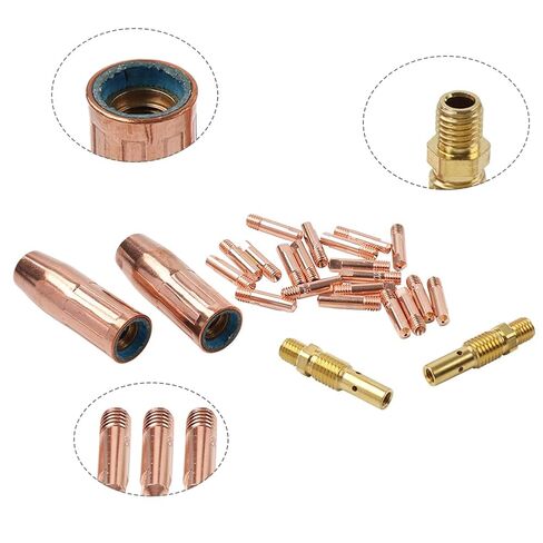 MIG Welding Gun Accessory Gas Diffusers Tip Holders Mig Nozzle 100HD 125HD 140HD Welder 20Pc x 0.9mm Tips 2Pc Nozzle Diffuser in Saudi Arabia