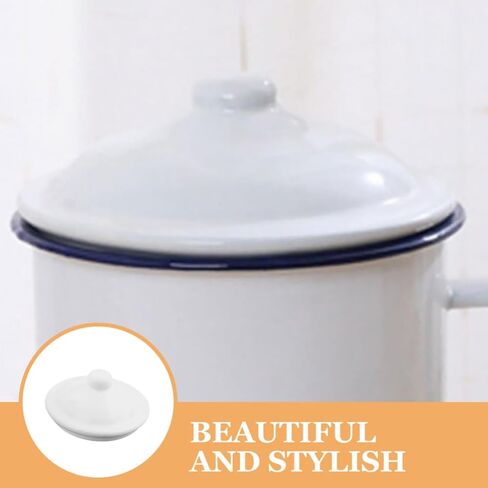 Luxshiny Enamel Mug Lid Replacement 3.74In Round Cup Cover Spill-Proof Easy-Clean Enamel Cup Lid for Coffee Mug and Outdoor Use in Saudi Arabia