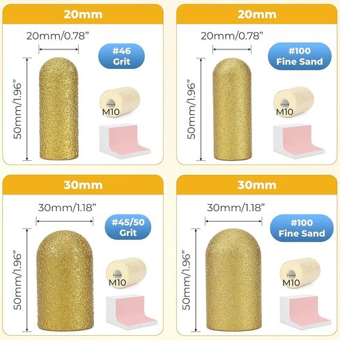 4Pcs M10 Diamond Finger Grinding Wheel 20/30mm Round Hole Dry Bit Saw Milling Cutter Trimming Head for Concrete Granite Stone Countertop, Shaping Enlarging Tool Bevel Existing Porcelain Ceramic Marble in Saudi Arabia