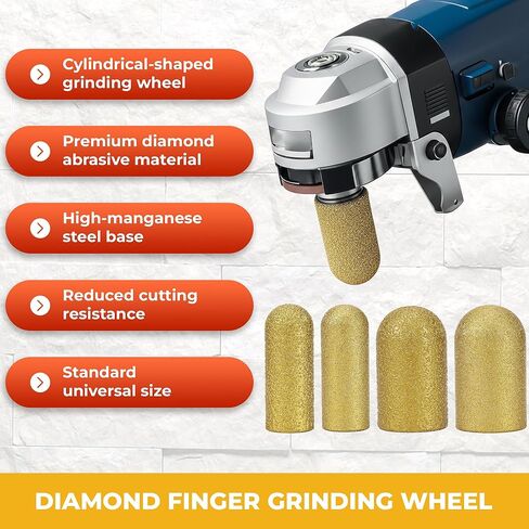 4Pcs M10 Diamond Finger Grinding Wheel 20/30mm Round Hole Dry Bit Saw Milling Cutter Trimming Head for Concrete Granite Stone Countertop, Shaping Enlarging Tool Bevel Existing Porcelain Ceramic Marble in Saudi Arabia