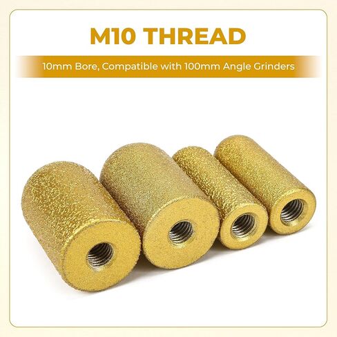 4Pcs M10 Diamond Finger Grinding Wheel 20/30mm Round Hole Dry Bit Saw Milling Cutter Trimming Head for Concrete Granite Stone Countertop, Shaping Enlarging Tool Bevel Existing Porcelain Ceramic Marble in Saudi Arabia