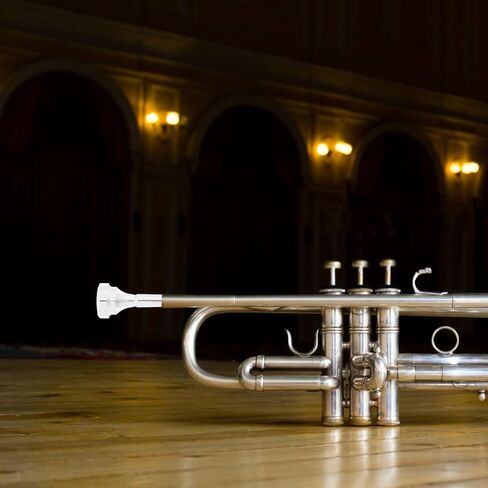 Zerodeko Silver Plated Brass Cornet Mouthpiece Smooth Finish Comfortable Grip Suitable for Beginners and Professionals Daily Practice and Performance Instrument Accessory in Saudi Arabia