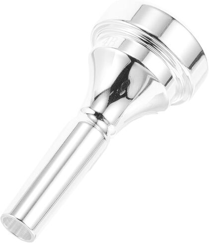 Kisangel Silver-Plated Brass Cornet Mouthpiece in B Key, Short Size 4B for Beginners and Practice, Brass Instrument Accessory for Cornet Players in Saudi Arabia