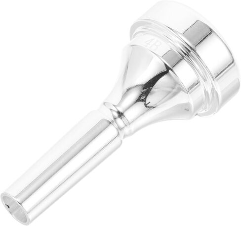 ERINGOGO Standard Brass Cornet Mouthpiece Silver Plated 4B Short Model Replacement for Beginner Cornet Players and Brass Instrument Practice in Saudi Arabia