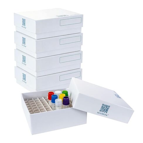 Cardboard Cryogenic Lab Freezer Box 2 Inch Height 81-Well Microtube Storage Box, Plastic Coating Cryo Boxes, White Box, Case of 20 in Kuwait
