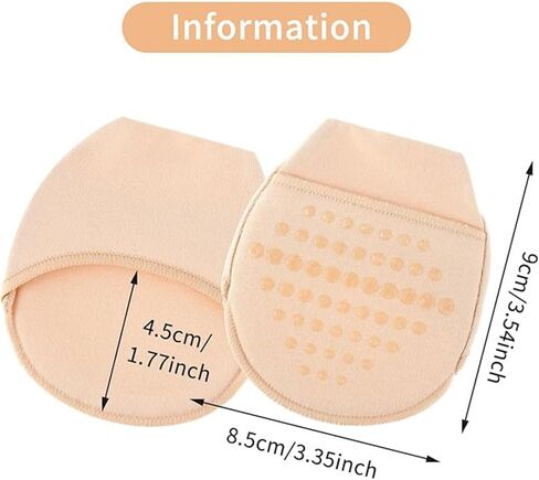 2Pairs Toe Topper Socks,Ball of Foot Cushion Socks,Toe Cover Socks with Padding,No-Show Liner Half Sock for Flats in Saudi Arabia