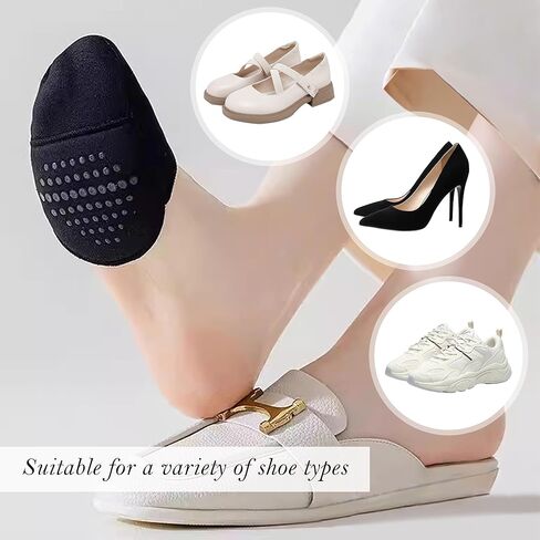 2Pairs Toe Topper Socks,Ball of Foot Cushion Socks,Toe Cover Socks with Padding,No-Show Liner Half Sock for Flats in Saudi Arabia