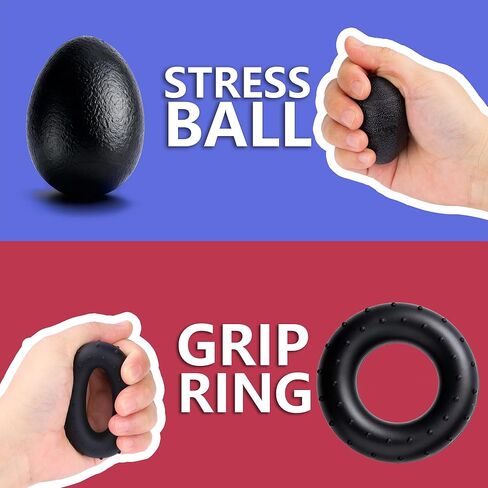 Ortarco Hand Grip Strength Trainer Kit, Stress Balls, Finger Exerciser Extensioin, 5 Pack Forearm Gripper Strengthener Adjustable Resistance, Hand Strengthening Devices in Saudi Arabia