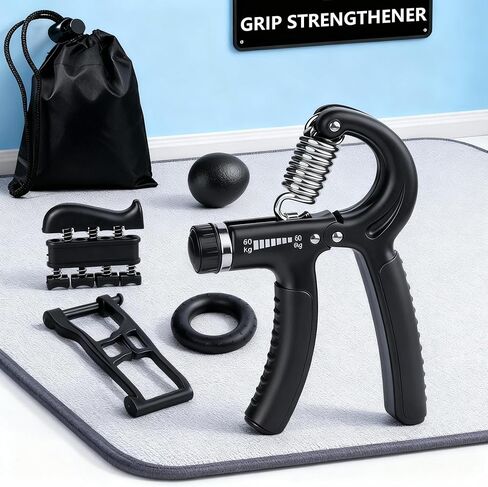 Ortarco Hand Grip Strength Trainer Kit, Stress Balls, Finger Exerciser Extensioin, 5 Pack Forearm Gripper Strengthener Adjustable Resistance, Hand Strengthening Devices in Saudi Arabia