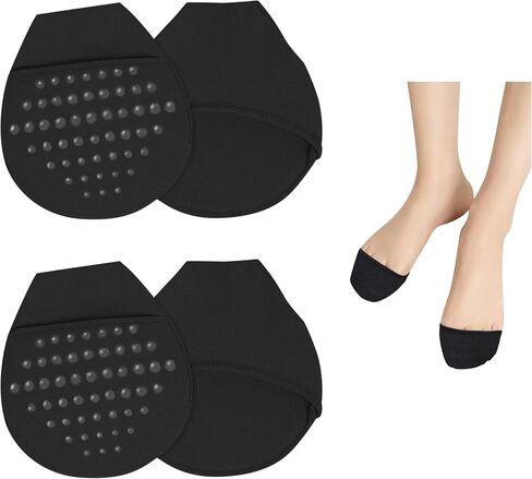 2Pairs Toe Topper Socks,Ball of Foot Cushion Socks,Toe Cover Socks with Padding,No-Show Liner Half Sock for Flats in Saudi Arabia