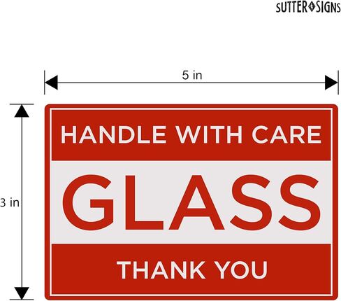 100pcs Handle with Care Glass Shipping Stickers, 3" x 5" Fragile Shipping Warning Labels in Saudi Arabia