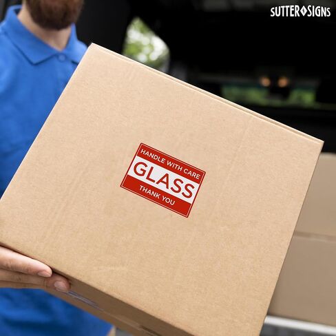 100pcs Handle with Care Glass Shipping Stickers, 3" x 5" Fragile Shipping Warning Labels in Saudi Arabia