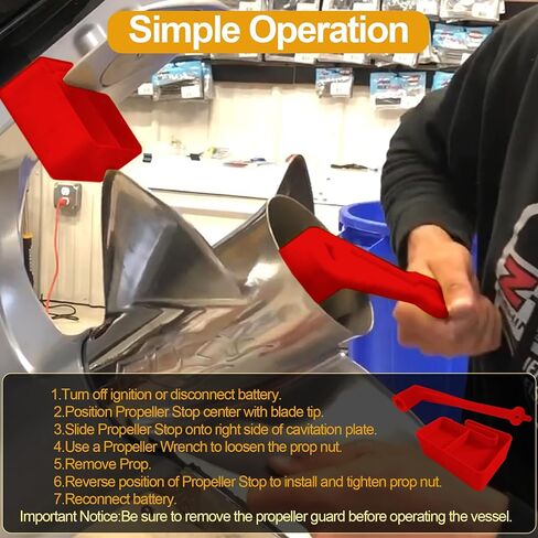 Polymer Propeller Wrench 1-1/16" Nut Wrench & Prop Stop Propeller Stop Fit Mercury/Mercruiser/OMC,Marine Boat Prop for All Outboard & Stern Drive Applications,Light-Weight, Rustproof Plastic,Red(27mm) in Kuwait