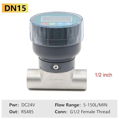 Stainless Steel Turbine Flow Meter LCD Display Battery Powered Water Flow Sensor(ZJSUS-LCD-DN15) in Saudi Arabia