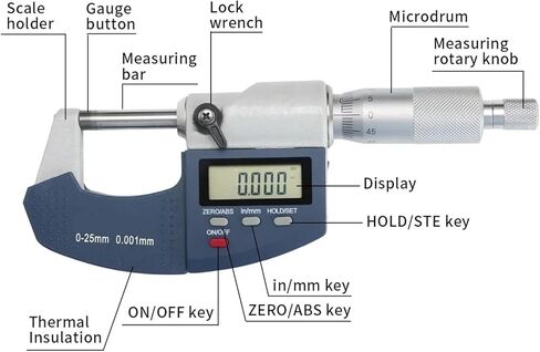 Digital Micrometer 0.001 mm 0-25mm Electronic Outside Micrometer with Scale Line Micrometer Gauge Measuring Tool in Kuwait