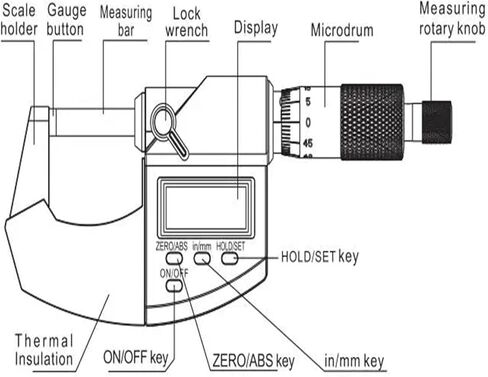 Digital Micrometer 0.001 mm 0-25mm Electronic Outside Micrometer with Scale Line Micrometer Gauge Measuring Tool in Kuwait