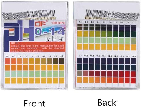 شرائط اختبار درجة الحموضة 0-14، لانبون 0.5 عالية الدقة 100 شريط درجة حموضة من ورق عباد الشمس لاختبار البول واللعاب وأحواض السمك وحمامات السباحة ومياه الشرب والنبيذ والأطعمة السائلة، والحصول على نتائج التوازن الحمضي القلوي في ثوانٍ. in Kuwait
