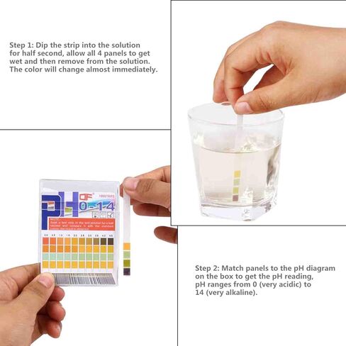شرائط اختبار درجة الحموضة 0-14، لانبون 0.5 عالية الدقة 100 شريط درجة حموضة من ورق عباد الشمس لاختبار البول واللعاب وأحواض السمك وحمامات السباحة ومياه الشرب والنبيذ والأطعمة السائلة، والحصول على نتائج التوازن الحمضي القلوي في ثوانٍ. in Kuwait