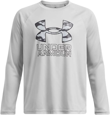 Under Armor Boys Tech Big Logo T-Shirt Long Sleeve ، (326) Vibe / / Blue Atlantis ، X-Large Plus in Kuwait