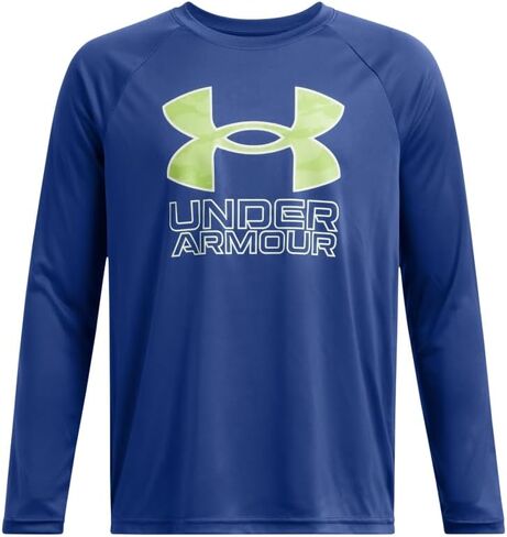 Under Armor Boys Tech Big Logo T-Shirt Long Sleeve ، (326) Vibe / / Blue Atlantis ، X-Large Plus in Kuwait