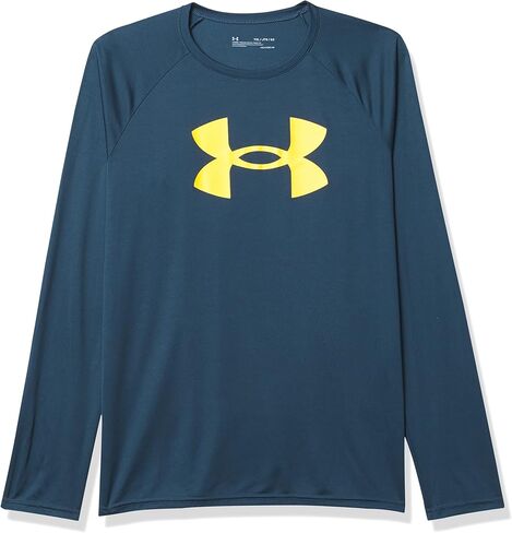 Under Armor Boys Tech Big Logo T-Shirt Long Sleeve ، (326) Vibe / / Blue Atlantis ، X-Large Plus in Kuwait