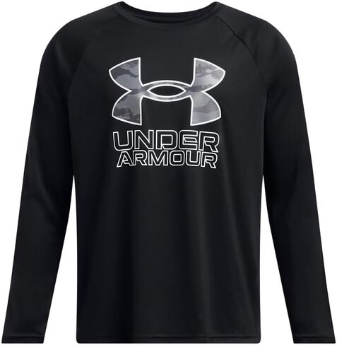 Under Armor Boys Tech Big Logo T-Shirt Long Sleeve ، (326) Vibe / / Blue Atlantis ، X-Large Plus in Kuwait