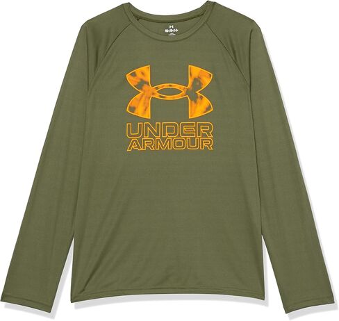 Under Armor Boys Tech Big Logo T-Shirt Long Sleeve ، (326) Vibe / / Blue Atlantis ، X-Large Plus in Kuwait