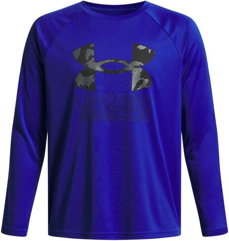 Under Armor Boys Tech Big Logo T-Shirt Long Sleeve ، (326) Vibe / / Blue Atlantis ، X-Large Plus in Kuwait