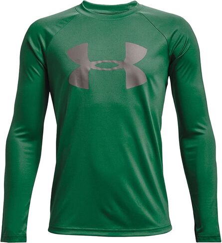 Under Armor Boys Tech Big Logo T-Shirt Long Sleeve ، (326) Vibe / / Blue Atlantis ، X-Large Plus in Kuwait