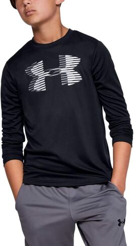 Under Armor Boys Tech Big Logo T-Shirt Long Sleeve ، (326) Vibe / / Blue Atlantis ، X-Large Plus in Kuwait
